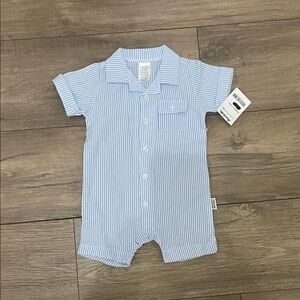 Blue Striped Baby Romper